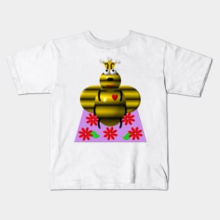 Cute Queen Bee on a Quilt Kids T-Shirt